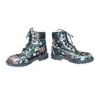 Timberland 6" Heritage Lace Up Boots Black Floral Edgy Feminine Womens Size 6 Photo 3