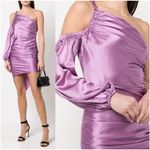 Cinq à Sept Cinq a Sept Womens Lilac‎ Silk Blend One Shoulder Ruched Nikita Cocktail Dress 4 Photo 1