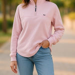 Vineyard Vines Womens Pullover Sz S Light Pink Target Quarter Zip Athletic Photo 0
