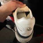 Karl Lagerfeld PARIS Leather White Black Logo Slip-On Sneakers $129 EUC Wmn 7 Photo 8