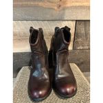 Not Rated Ankle Booties Brown Faux Leather Chunky Heel Women Sz 6 Distressed Photo 3