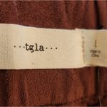 NWT Francesca’s Tara Faux Suede Cuffed Shorts Burgundy High Waisted Pockets SZ L Size L Photo 7