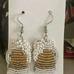 Beer mug beaded glass White Photo 5