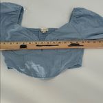 LA Hearts L.A. Hearts Blue Bustier Crop Top XS Long Sleeve Smocked Back V Neck Photo 5