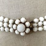 Vogue vintage white beaded triple strand choker necklace White Photo 0