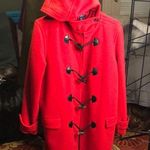 CHAPS Red Hooded Toggle Coat Large Photo 0
