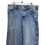 EXPRESS Womens Sz 6 Regular Relaxed Straight Low Rise Distressed Wide Leg Jeans Photo 1