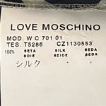 Love moschino  100% Silk dark navy and cream hearts design blouse Size 2 EUC Photo 11