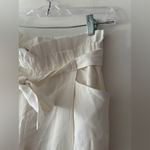 ZARA NEW! TRF White Paperbag Tie Belt Straight Leg Pants With Pockets Photo 2