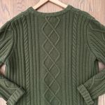 Barbour  Sporting Falstone Cable Knit Crew Neck Wool Sweater Green Extra Large Photo 7