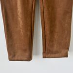 Rafaella Caramel Brown Vegan Suede Fitted High-Rise Leggings 10 Photo 3