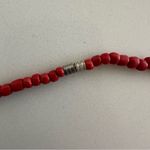Anthropologie Vintage  Beaded Twist Style Necklace in Red 26.5" Long Photo 3