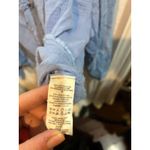 We The Free People Blue Cotton Gauze Long Sleeve Frayed Hem Button Down Top Photo 1