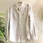 Levi's  cream beige white button up down shirt Shacket jacket long sleeve Photo 1