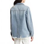 Thread and Supply Cotton Distressed Frayed Denim Jacket Light Wash NWT Small Photo 2