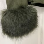 Molly Bracken NWOT - olive green suede feel moto coat w/ removable faux fur - XS Photo 9