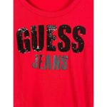 Guess VTG 90s 2000s Y2K Red Cap Sleeve Embellished Beaded Logo Tee Top S Photo 3