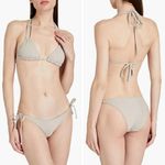 Solid & Striped New!  The Tenley metallic ribbed‎ bikini bottom Platinum,  size M Photo 10