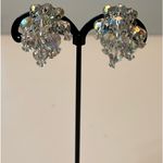 Vintage Laguna clip on earrings faceted clear aurora borealis cascading crystals Photo 1