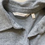 Soft Surroundings  Womens Plus PXS Roll Tab Sleeve Gray‎ Fleece Top 1/2 Button Photo 1