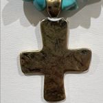 Atterri | Turquoise Cross Choker Necklace ~ 14β + 3β Blue Photo 7