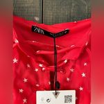 ZARA NWT  Star satin Effect Lace Up Bodysuit Size small Red & White‎ C3 Photo 2