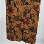 Vintage leaf print Brown Midi Dress 8 office neutral fall casual Photo 8
