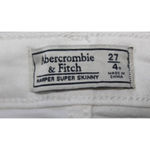Abercrombie & Fitch Women's Harper Super Skinny White Cotton Jeans Size 27 / 4 Photo 3
