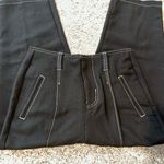 Badgley Mischka Wide Leg Crop Pant With Contrast Stitching Black NWOT Size 6 Photo 4