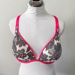 Lane Bryant Cacique Black White Pink Floral Bra - Size 44DD Photo 0