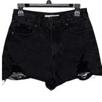 Glassons  Black Cut Off Jean Shorts Size 10 Raw Hem Distressed Photo 1