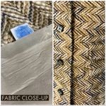 VINTAGE 1960'S UNION MADE CREAM BEIGE & GRAY CHEVRON PRINT PEA COAT (S) Photo 11