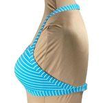 Lands' End Bikini Top Turquoise White Stripe Adjustable Size 32D/34C Photo 1