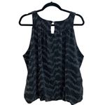 Anthropologie Black Silver Shimmer Carly Bubble Tank Top Blouse Photo 10