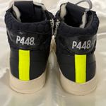 P448  Taylor Mid Top Sneaker Black Gum Yellow Leather Size 8/38 Zip Streetwear Photo 1