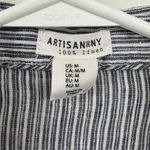 Artisan NY  Women's Navy Striped Button Down Shirt Photo 2