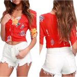 Free People NWT  Loving Good Vibrations White Distressed Jean Shorts Size 27 NEW Photo 15