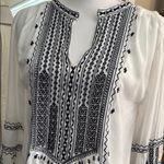 Raj Navy Blue and White Embroidered Tunic with Mandarin Collar Photo 1