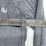 Sean John Top Women Size S(8) V-neck Cable Knit Sweater Cotton Black Embroidered Photo 2