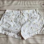 Old Navy Linen Blend Loose Fit Pineapple Print White Summer Shorts Sz 2 Photo 5