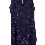 Milly Blue and Black Brushstroke Sleeveless V-Neck Sheath Dress Size 6 Photo 3