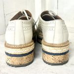Prada  Leather Espadrilles Cork Lace-Up Platform Brogues Cream Womens Size 38/7.5 Photo 6
