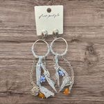 Free People NWT  Juniper Hoop Earrings in Sky Photo 2