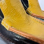 Tory Burch Patent Leather Block Heel Loafers Black Yellow Size 8.5 Photo 2