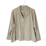 VINTAGE 90s Boxy Top with Abalone Shell Buttons Gray Size M Photo 0