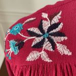 Free People  Te Amo Red Embroidered Babydoll Mini Dress Sz Large Photo 9