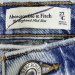 Abercrombie & Fitch Jeans 27/4 Short Acid Wash Distressed Mid Rise Boyfriend Y2K Photo 3