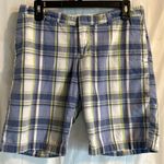 Ralph Lauren Vtg Polo Jeans Co Plaid Shorts Womens Sz 6 Blue Green Chinos Preppy Photo 0