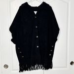 NVLT Mink Eyelash Fringe Hem Cape Black XS Photo 3