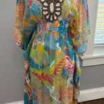 SOL & MER Embellished Crochet Sheer Swim‎ Cover Up Size Small/Medium Green Photo 0